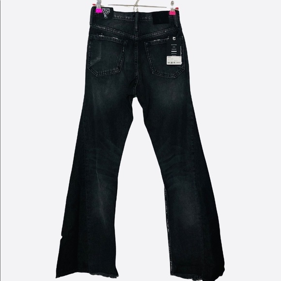 NWT PRPS Mulsanne Distressed Flare Jeans Black 26 - Picture 5 of 14